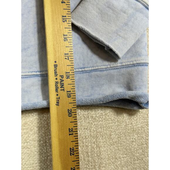 Frank & Eileen Women’s M Blue Tie Dye Long Sleeve Cropped Pullover Sweatshirt - Picture 6 of 7